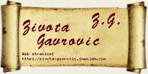 Života Gavrović vizit kartica